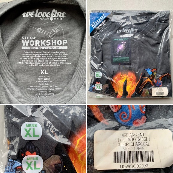 Dota 2 'Dire Ancient' Gaming Graphic T-Shirt in Gray Size XL - Picture 6 of 6